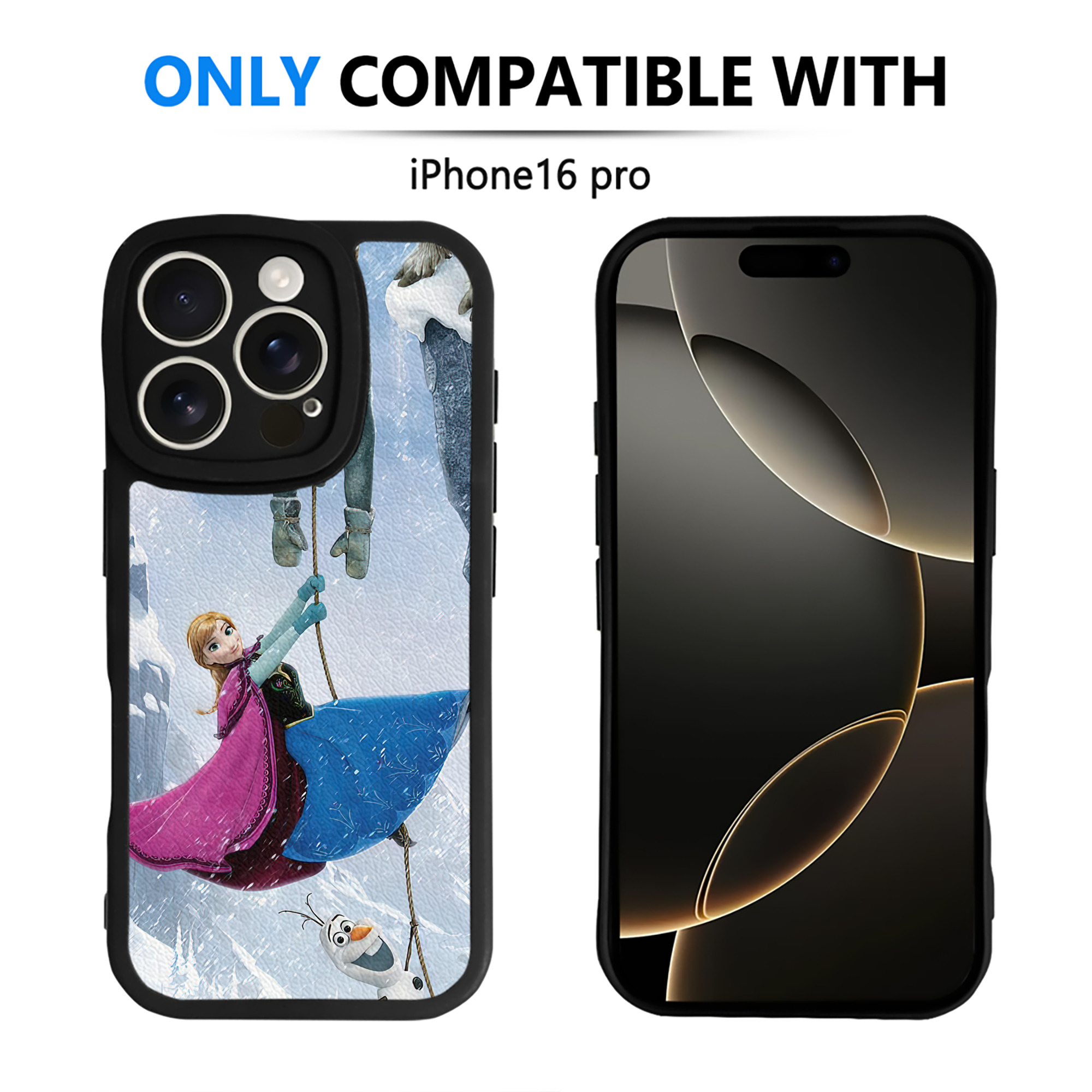 （画像用） アナと雪の女王 アンナ エルサ Frozen Anna Elsa 【iPhone 16シリーズ対応】シリコンスマホケース（レザー調） 材質：シリコン